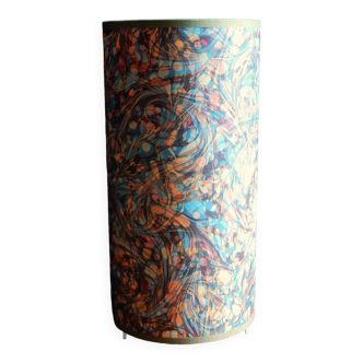 Marbled paper tube lamp