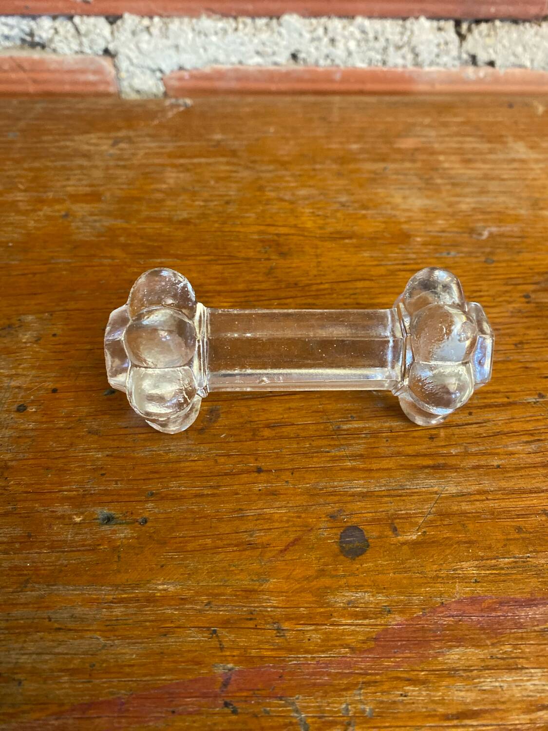 Set of 12 Antique Molded Bubble Glass Knife Rests Vintage Tableware