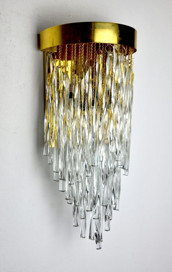 Venini Waterfall wall lamp, murano glass, Italy, 1960