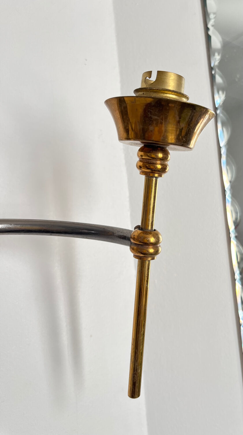 Double metal wall light in Jansen house style