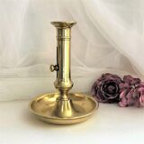 Gilded copper table candle holder with Victorian style nineteenth century