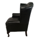 Fauteuil bergère chesterfield cuir noir