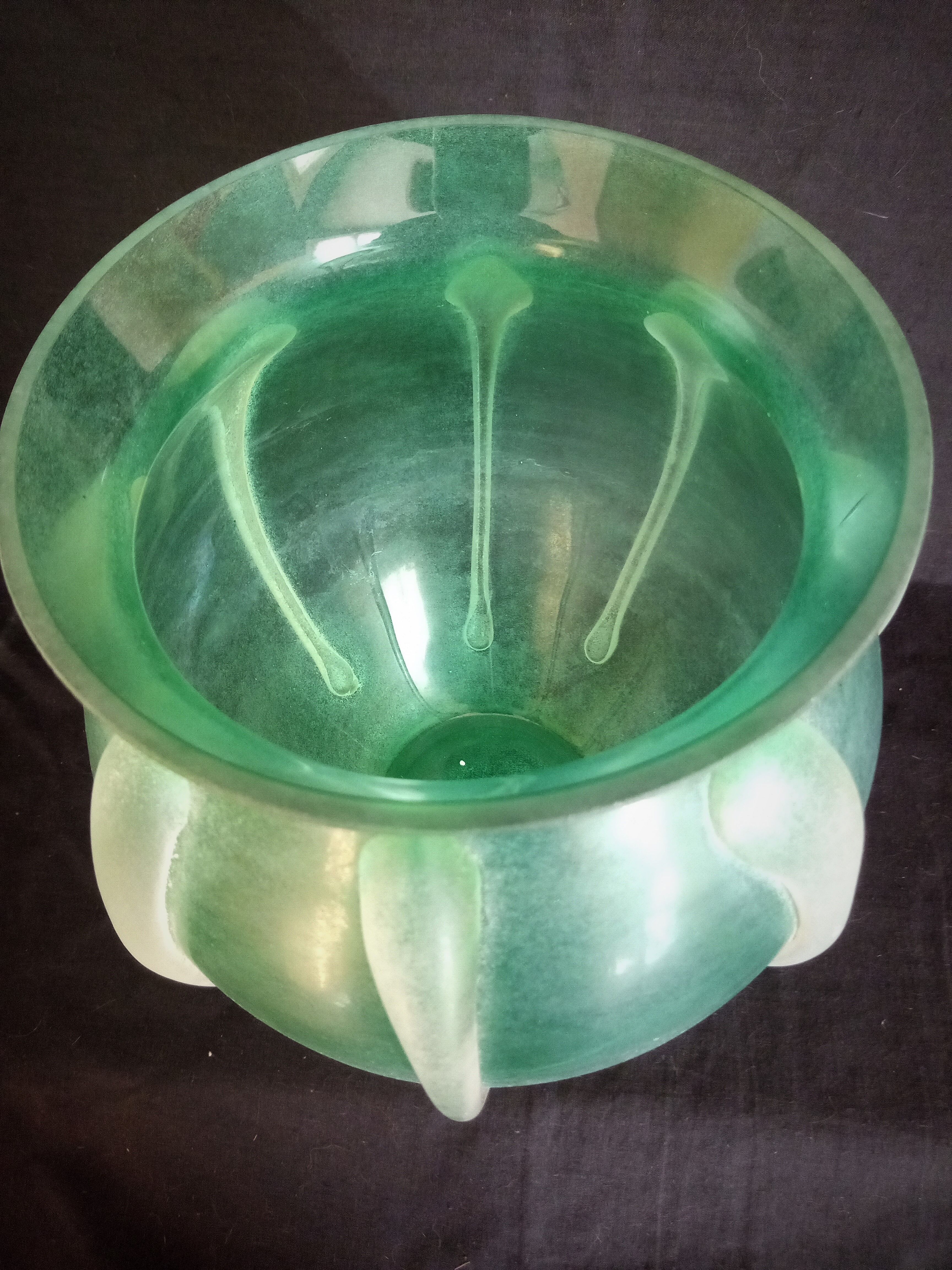 Vase in mint green glass paste, very decorative