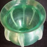 Vase in mint green glass paste, very decorative