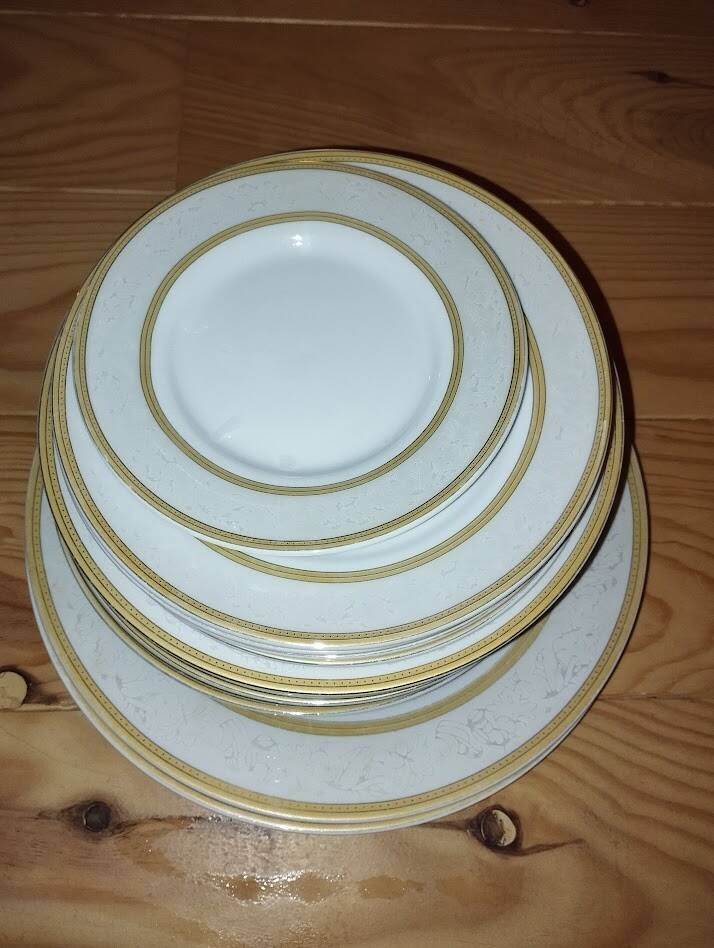 set of antique porcelain tableware from Austria – gilding –