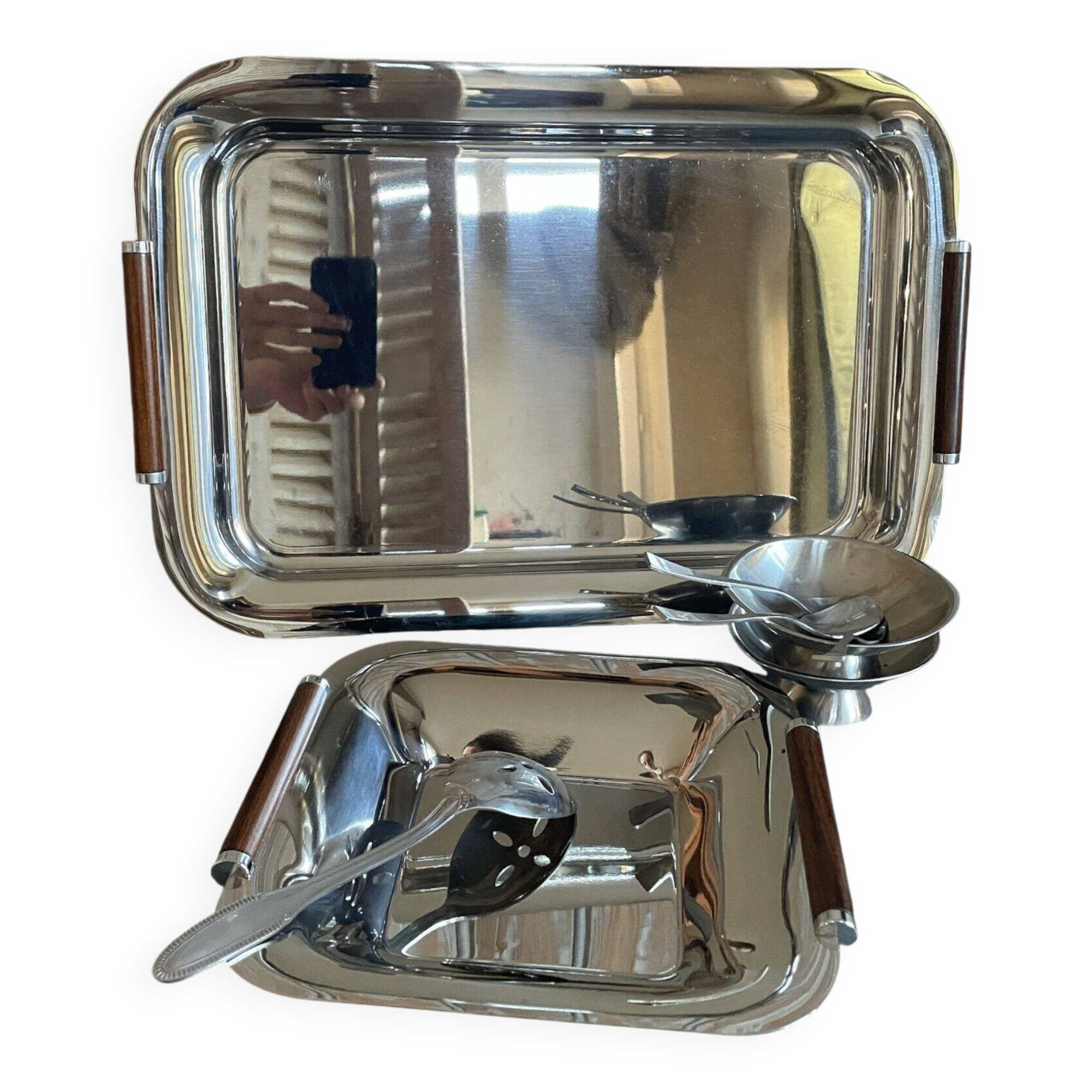 Guy Degrenne - Pair of serving trays