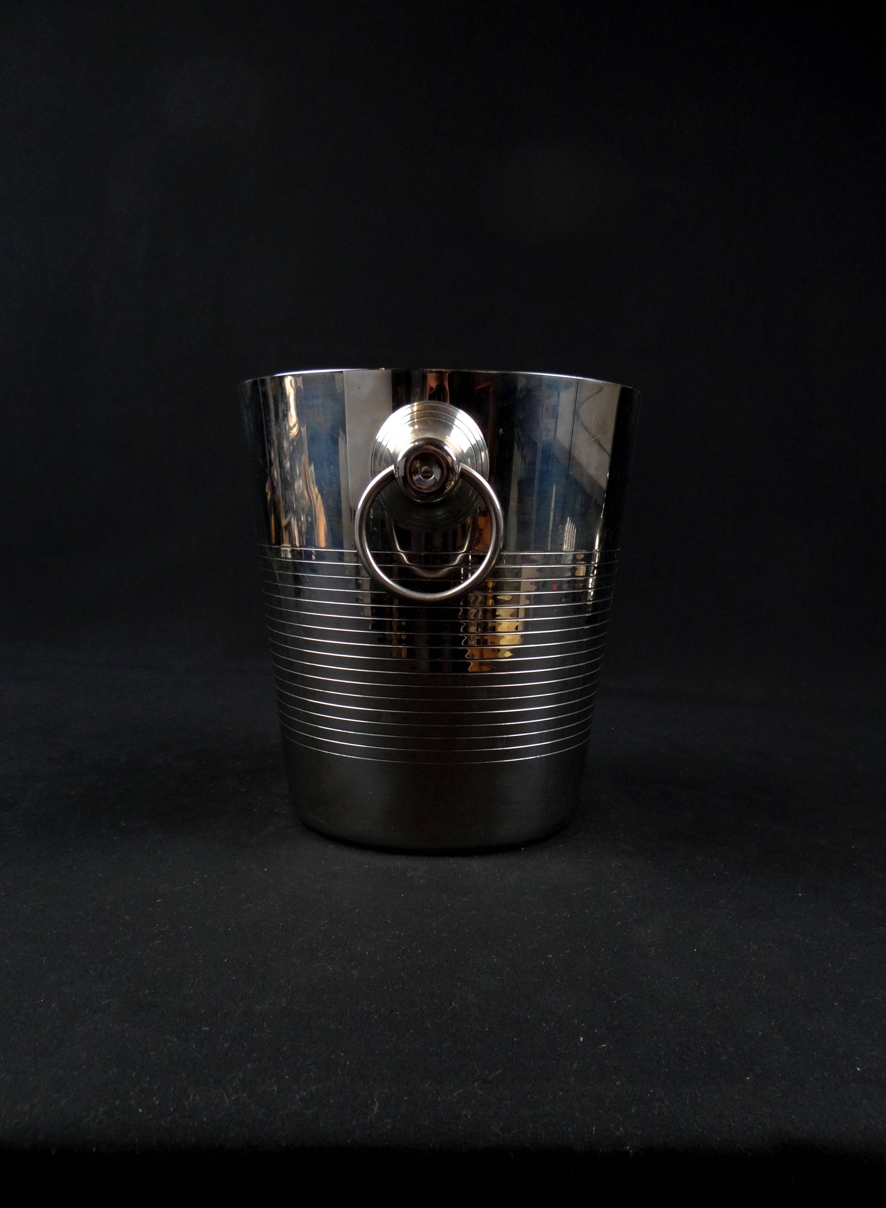 Vintage 1970s stainless steel champagne bucket by Létang Rémy