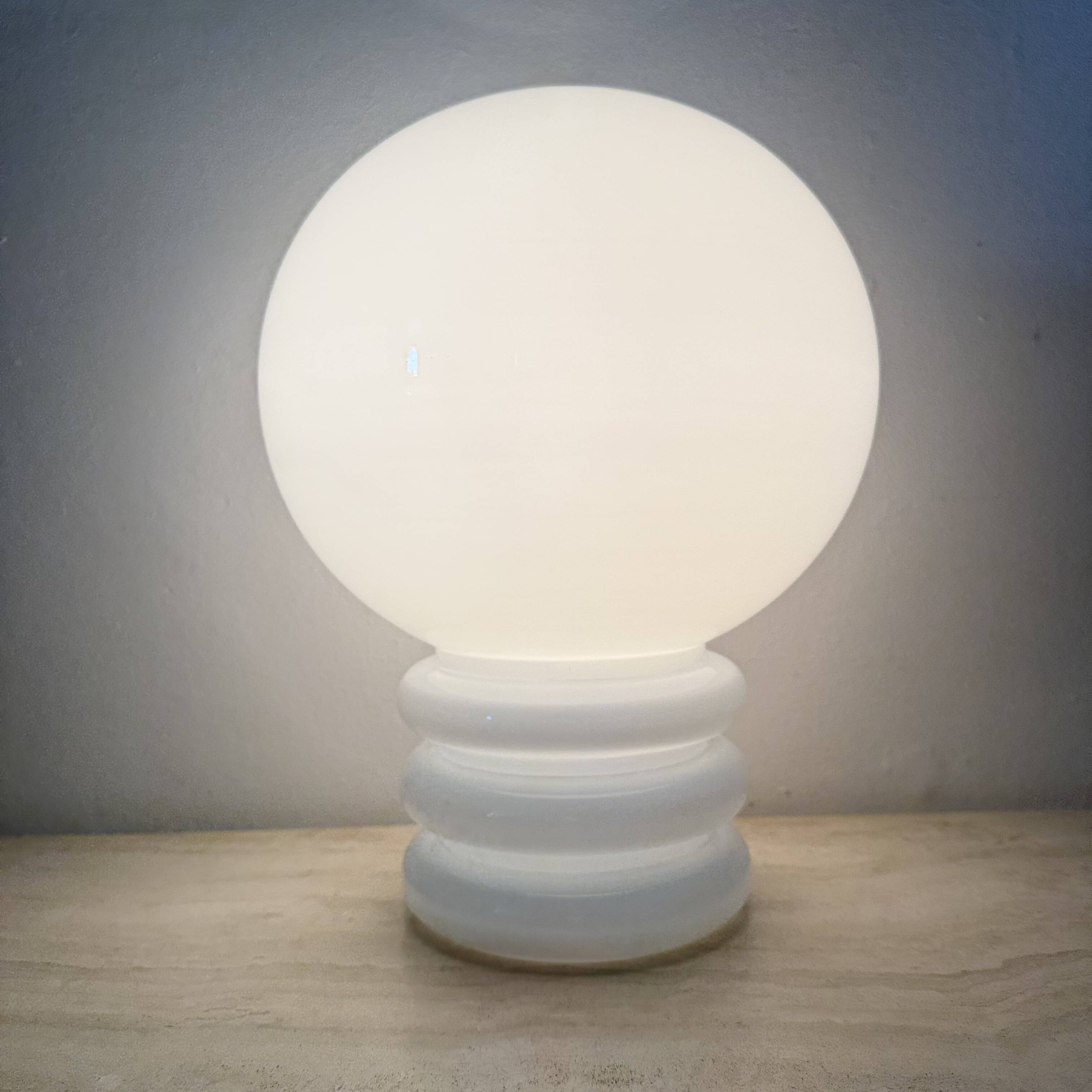 Limburg glashütte milk glass table lamp , 1970s
