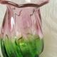 Bicolor twisted glass vase years 70'