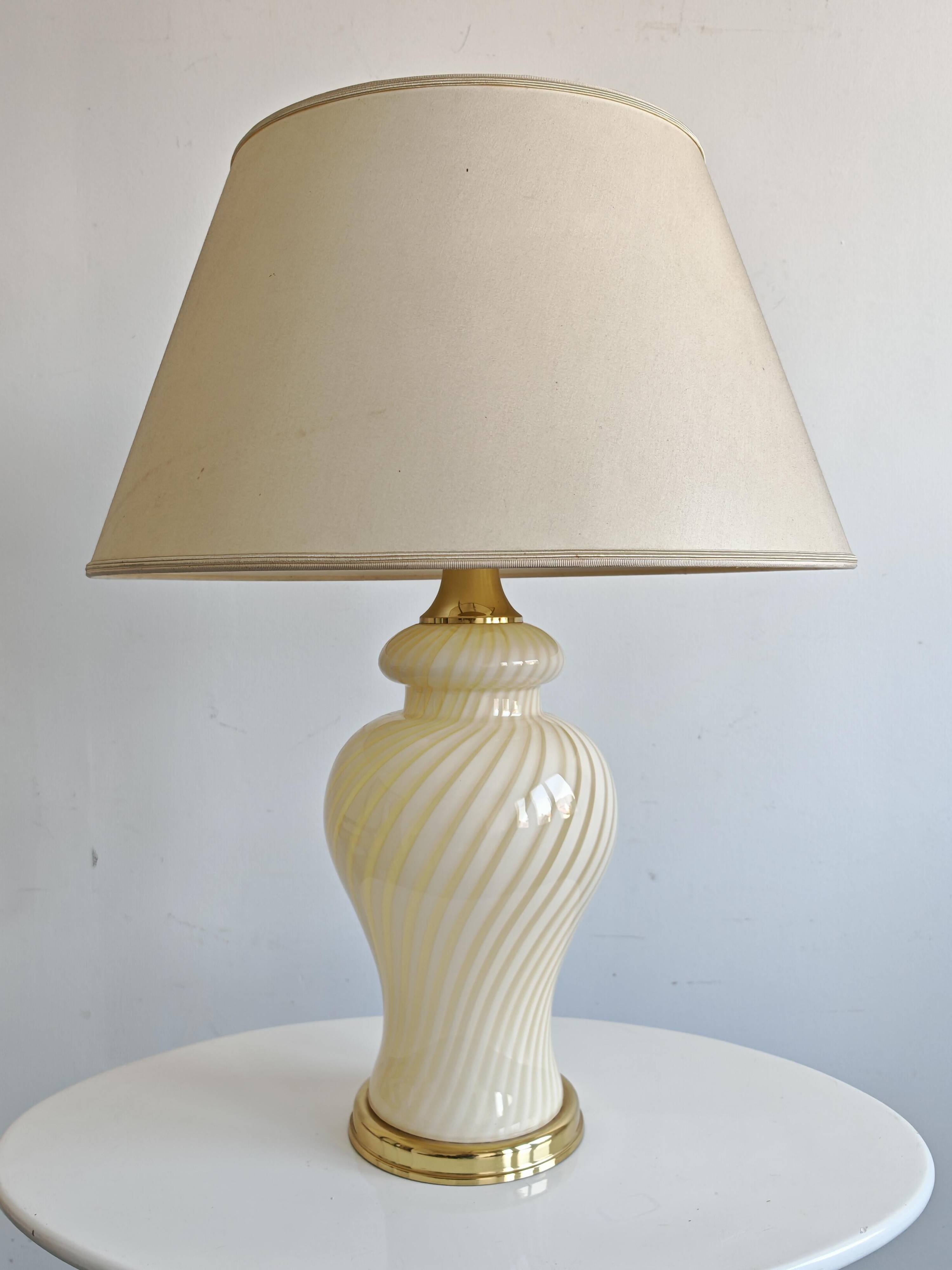 XL Mid Century Modern table lamp in Murano glass by Venini