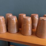 Set of 8 hand-turned stoneware cups or glasses