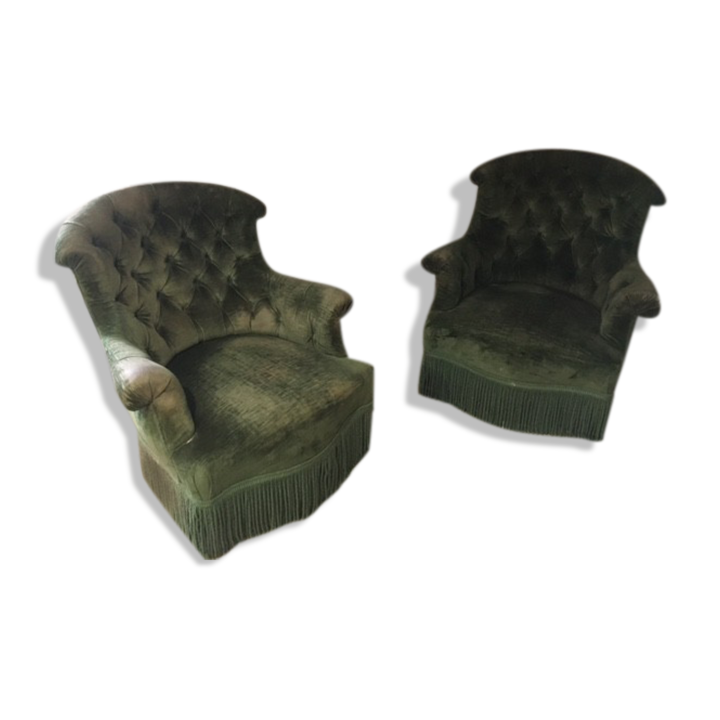 pair of large toad armchairs