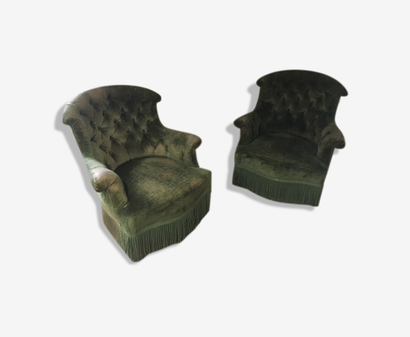 pair of large toad armchairs