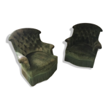 pair of large toad armchairs