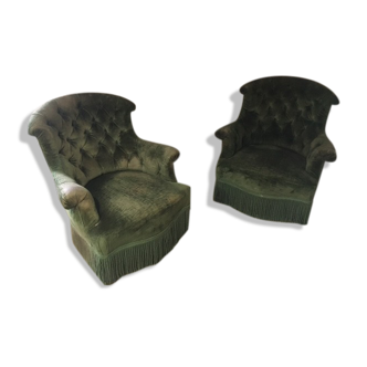 pair of large toad armchairs