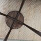 Stool feet metal seat patinated wood