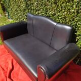 Vintage leather bench, modular