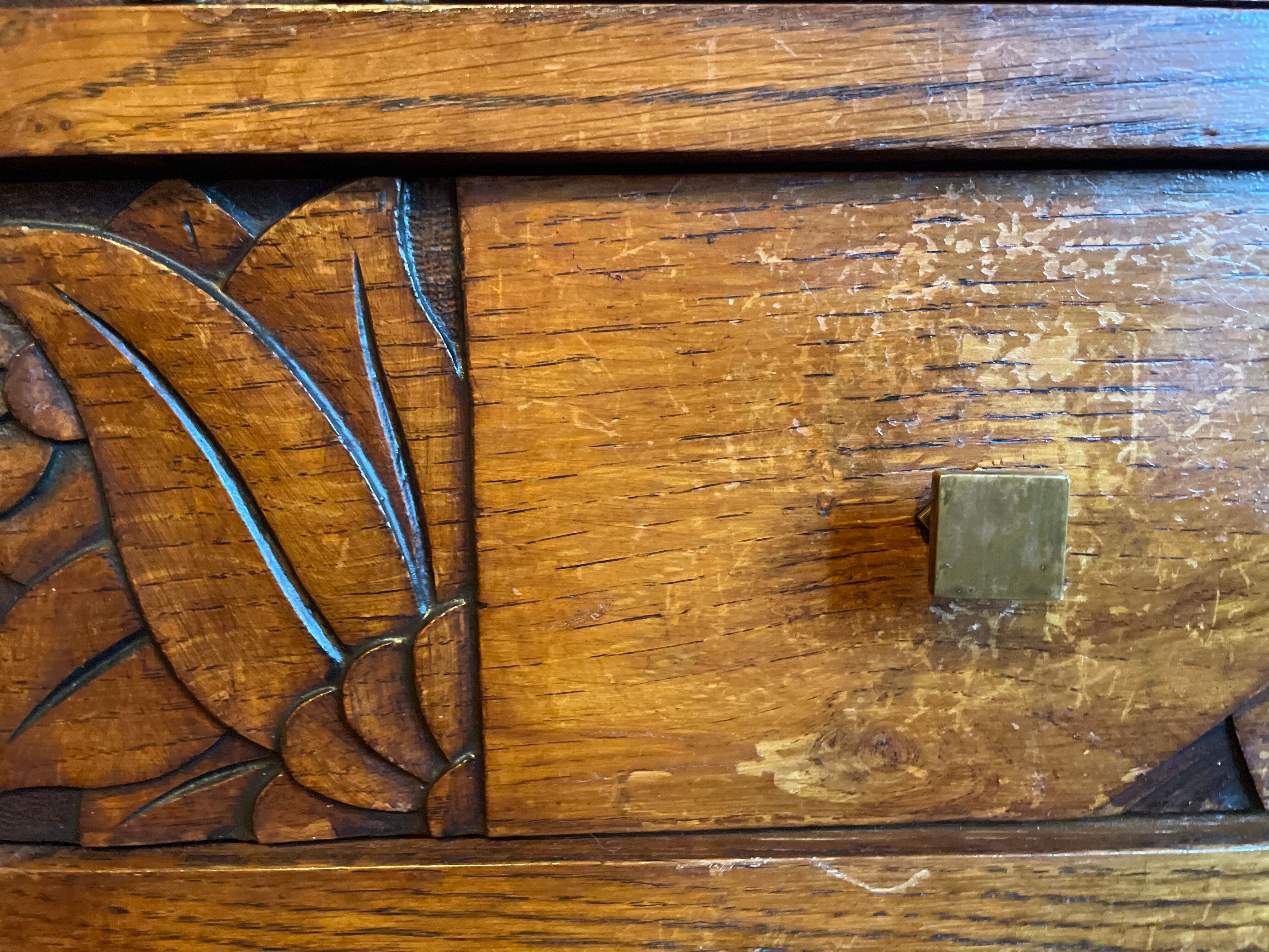 Art Deco oak chest of drawers