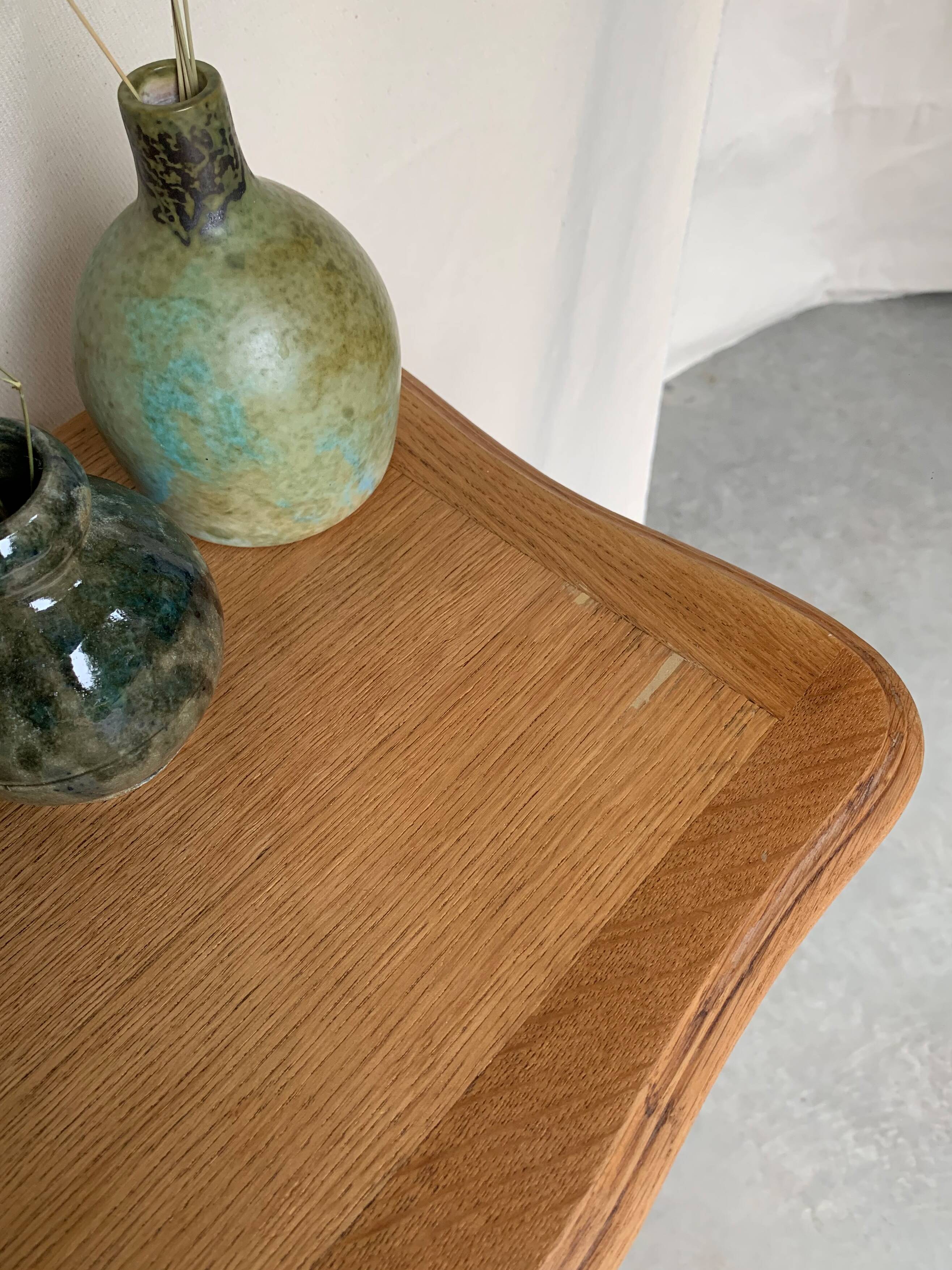 Wooden and green bedside table