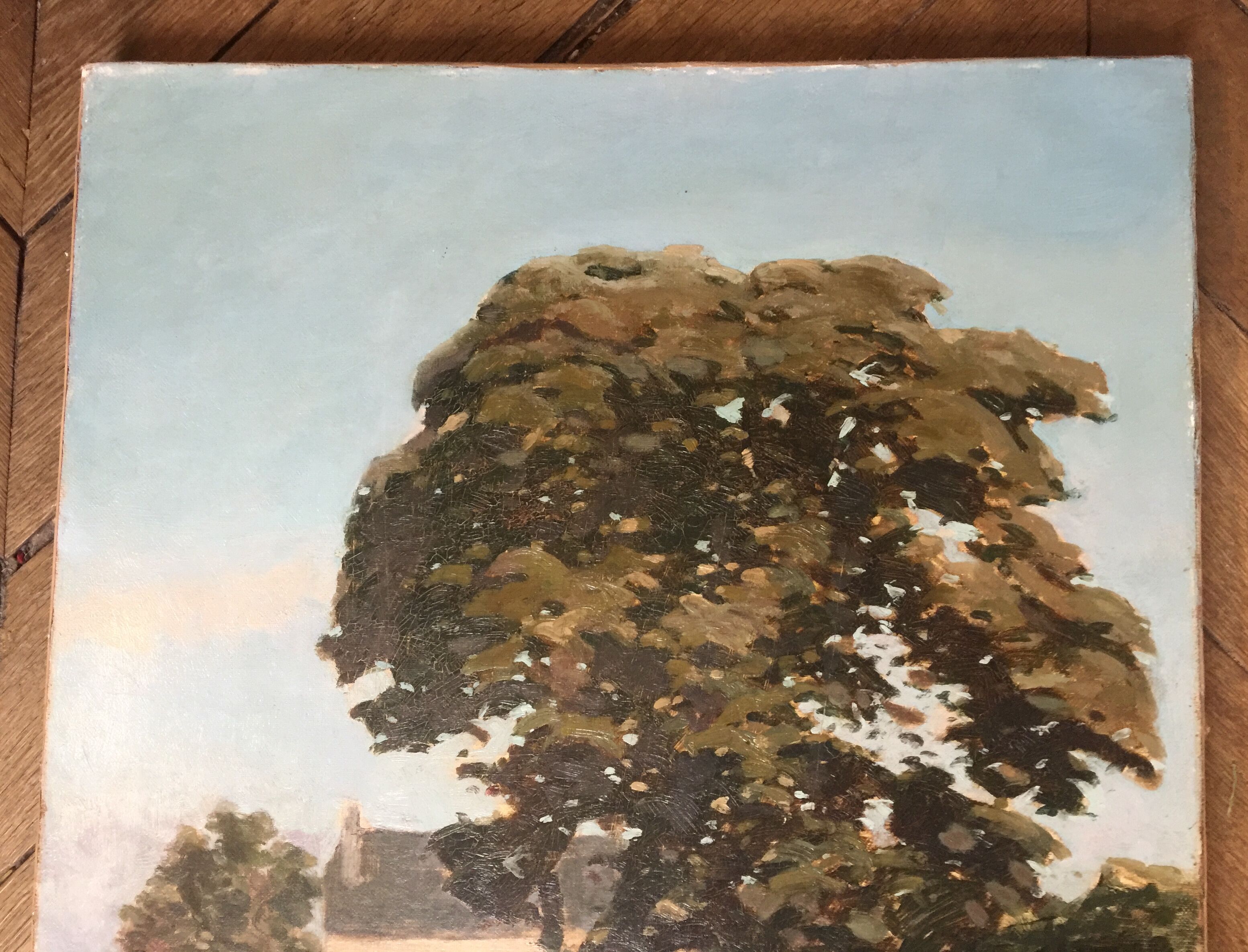 Oil on canvas "The Tree and the Longère"