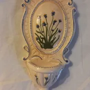 Vintage wall-mounted holy water font in Italian majolica – CAFF Gubbio 20cm