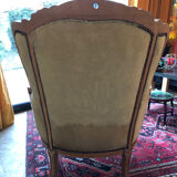 Fauteuil style baroque en velours vert