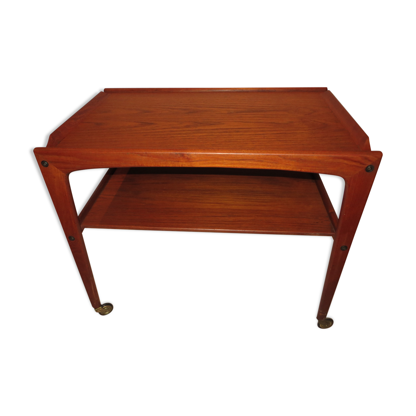 Desserte table roulante danoise en teck 1960