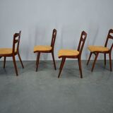 Vintage walnut dining chairs by Mier Topolcany, Czechoslovakia, 1960s, set of 4