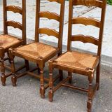 2 or 3 solid wood straw chairs, farmhouse style