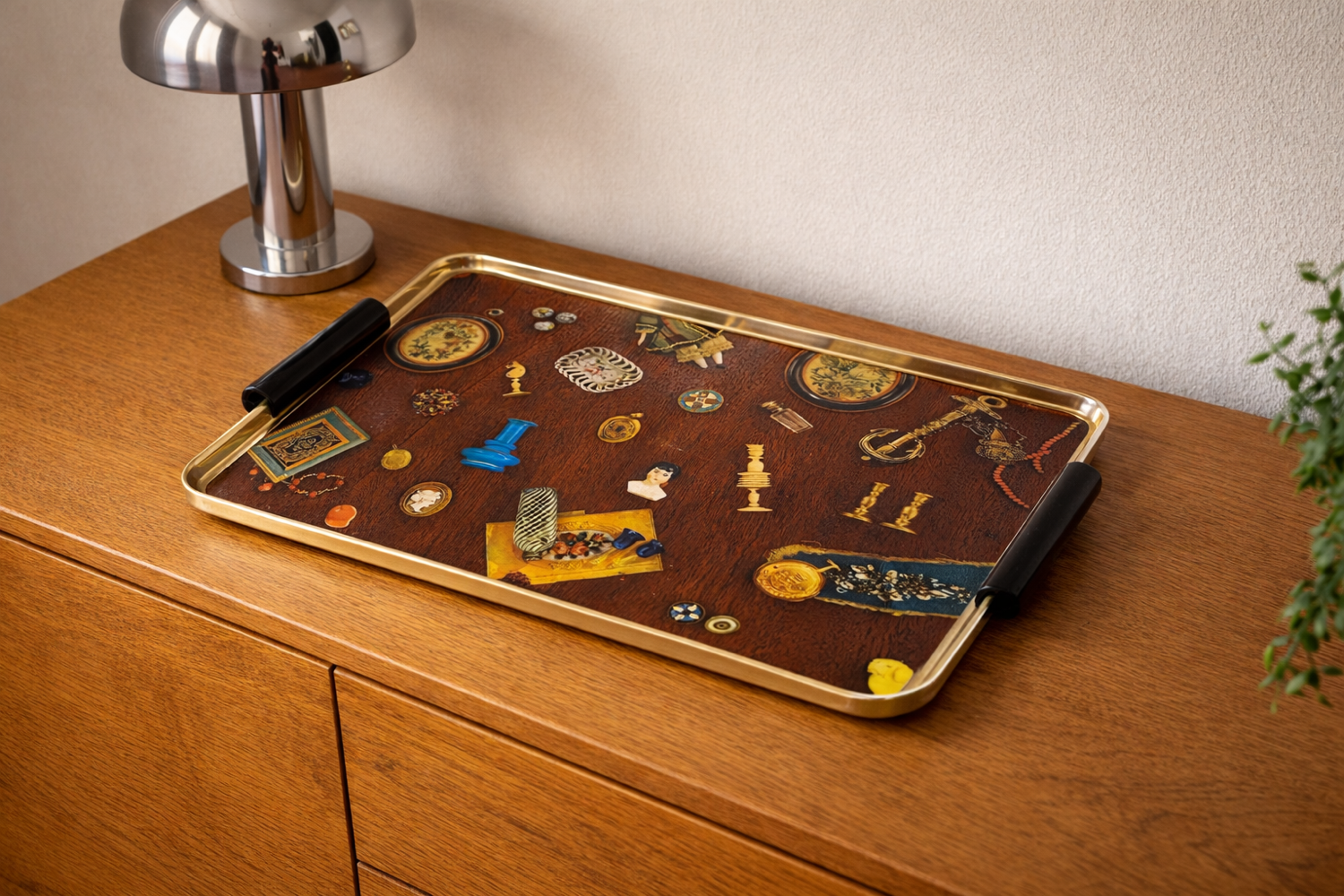 1970s vintage plateau for a cabinet of curiosities