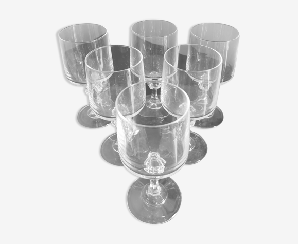 6 verres à eau vintage cristal