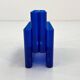 Blue transparent magazine rack by Giotto Stoppino for Kartell, 1970.