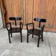 Paire de chaises Art Déco en bois laqué noir par Lajos Kozma, 1920s