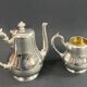 Silver-plated coffee pot and milk jug monogrammed MA, signed CHRISTOFLE.