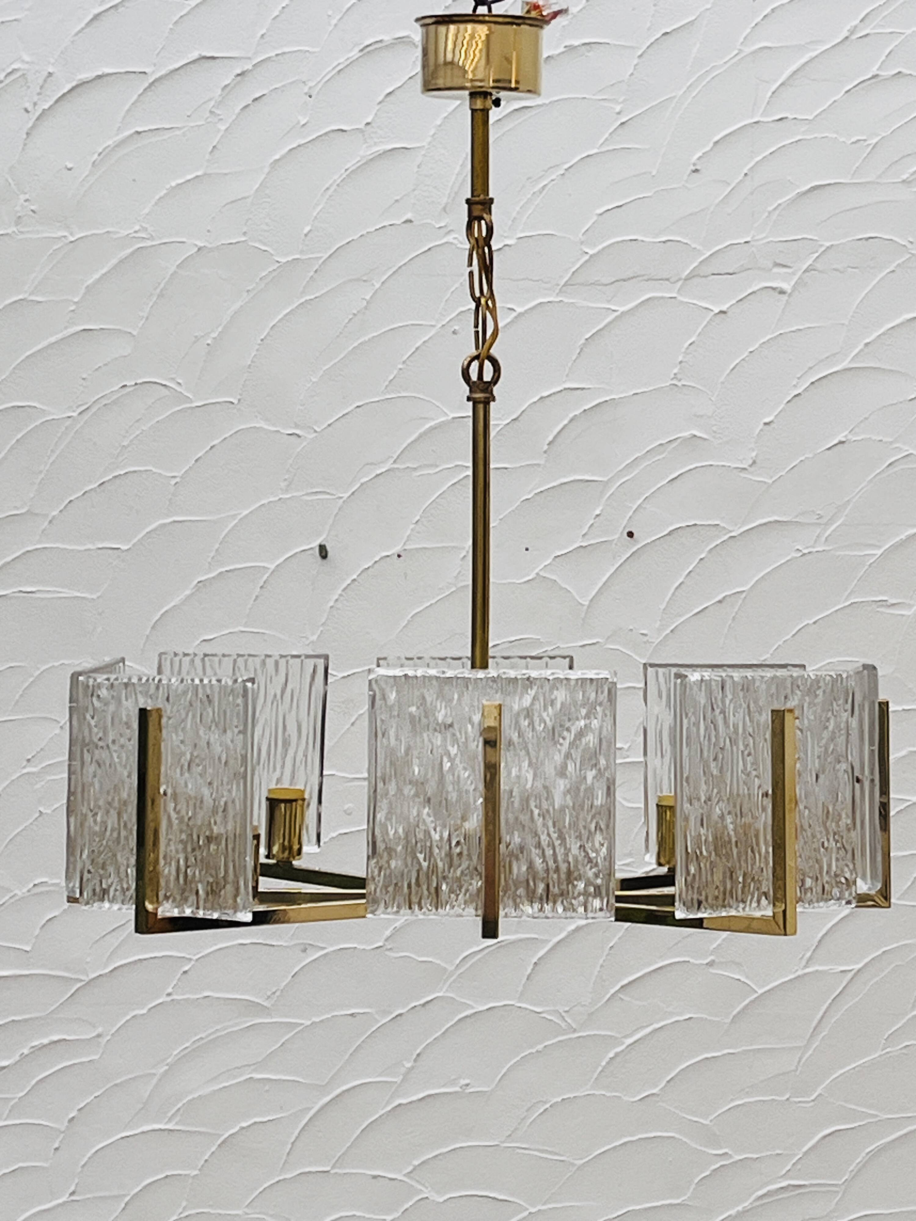 Lustre vintage en laiton Iceberg