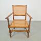 Arts & Crafts Dutch Spool Chair in Oak and Rattan, 1930s