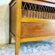 Vintage wooden and rattan toy box