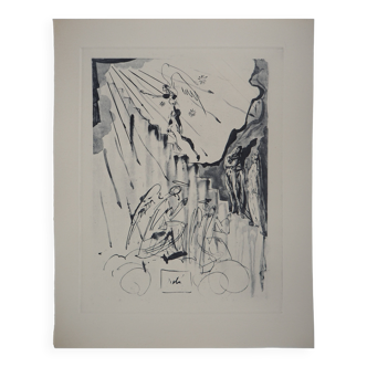 Salvador Dali: Divine Comedy, The Mystic Ladder, signed engraving