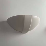 Pair of vintage matte white porcelain wall lights, France 1970.