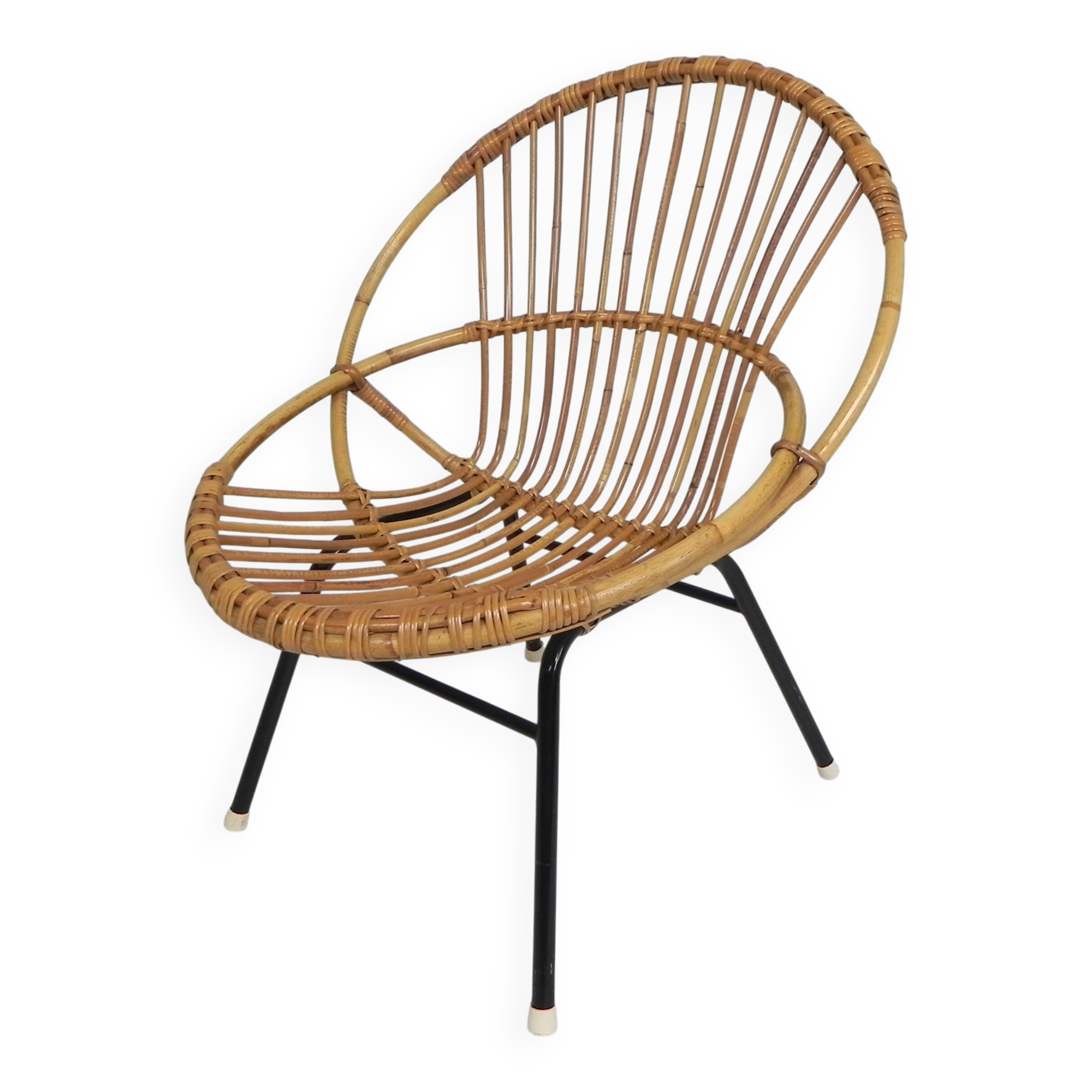 Vintage Rohe Noordwolde bamboo chair, 1960s