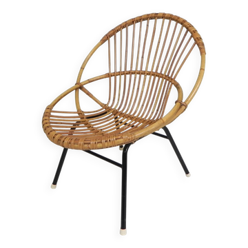 Vintage Rohe Noordwolde bamboo chair, 1960s