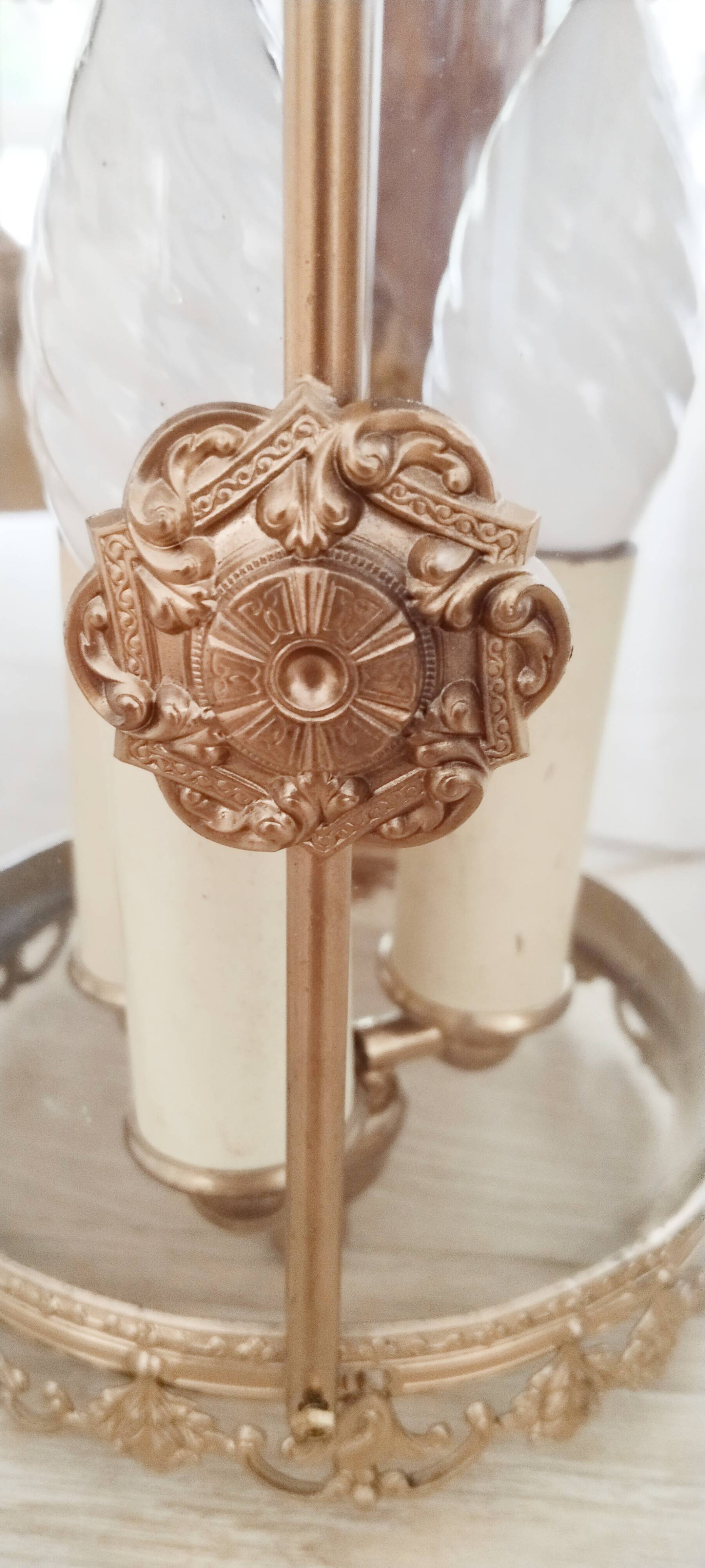 Brass and glass lantern pendant light, gold