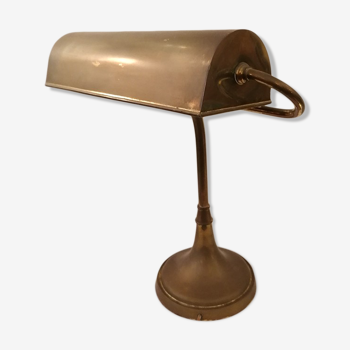 Lampe de bureau de banquier, notaire, à piano, en cuivre, 1940