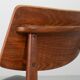 Danish Solid Teak Wooden Dining Chairs with Black Leatherette Seating 1960s