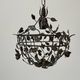 Patinated metal ceiling light with a floral and leaf pattern, 1950s, Italy.