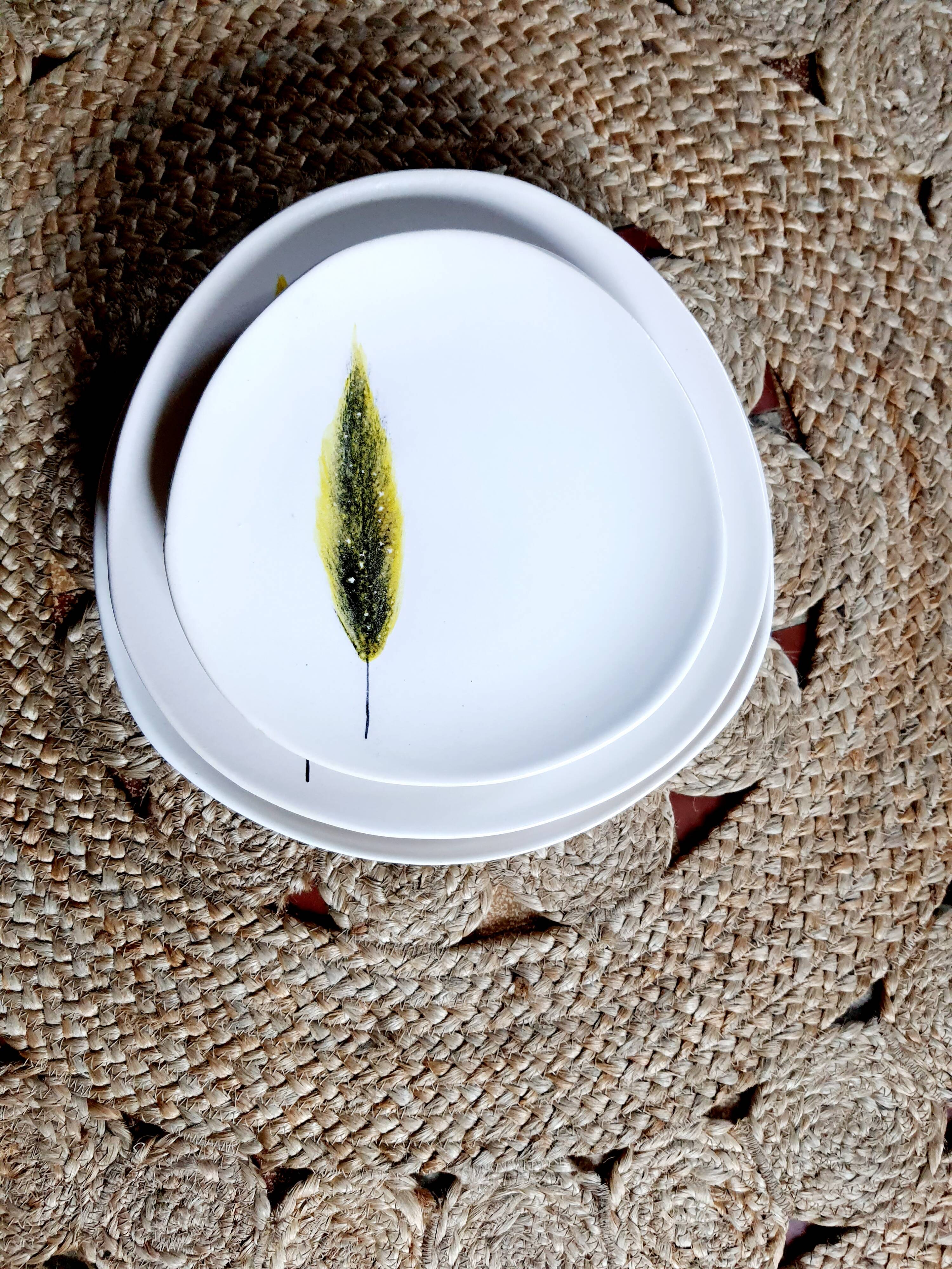 Service plates Feather NIDERVILLER vintage