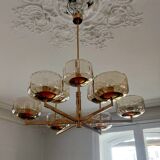 Extremely rare - 9-light chandelier, 1970s - Vintage