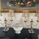 Lot de 2 lampes en cristal et abat-jours en nacre