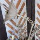 Polychrome metal flower chandelier