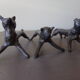 8 antique tin animal knife holders